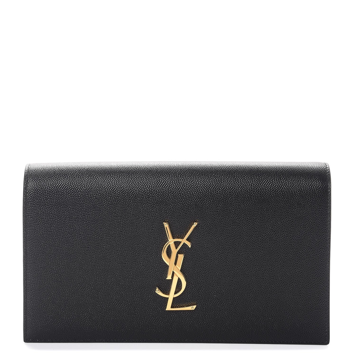Saint Laurent Grain De Poudre Classic Monogram Kate Clutch Black 1 of 8