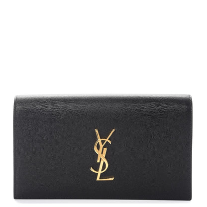Saint Laurent Grain De Poudre Classic Monogram Kate Clutch Black 1 of 8