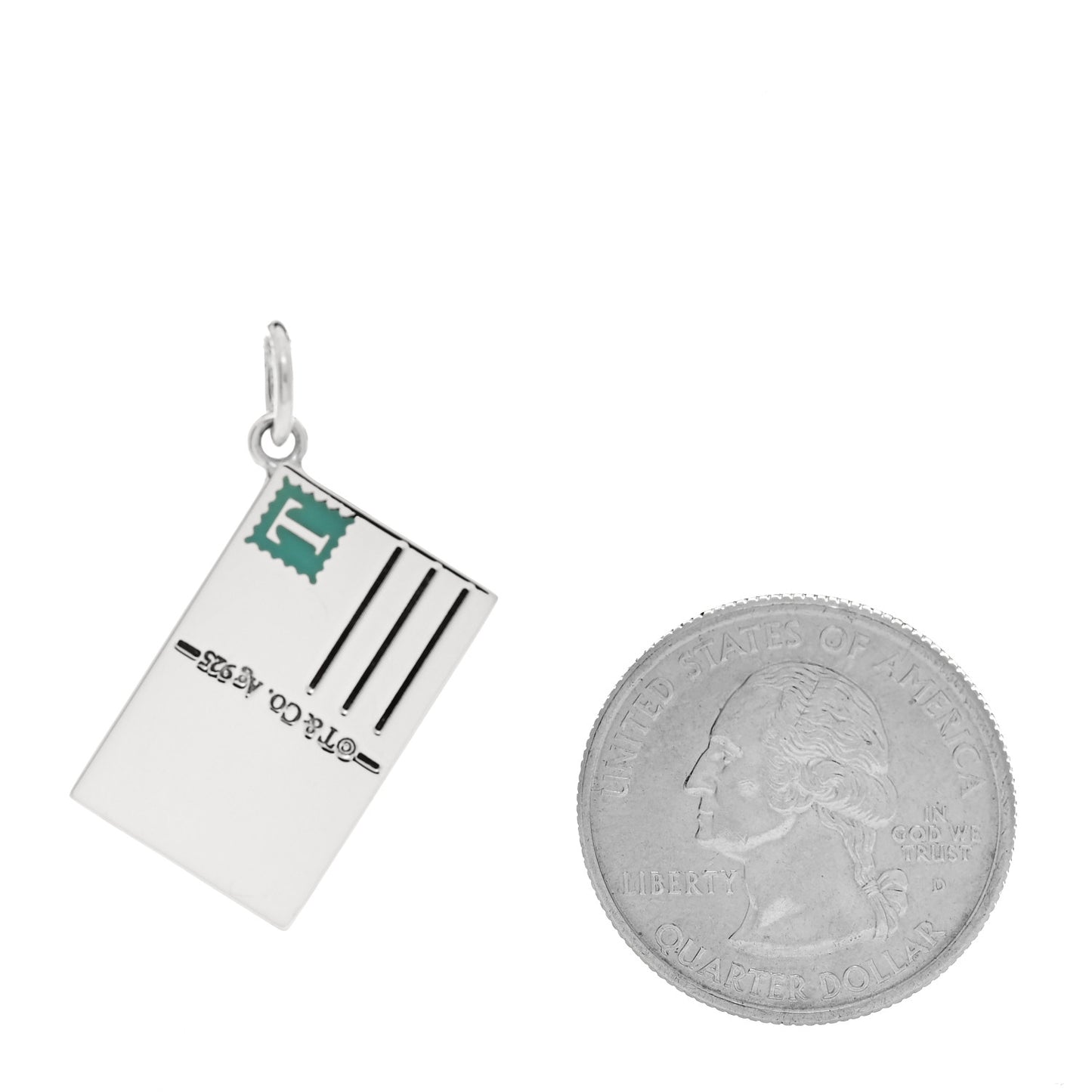 Sterling Silver Enamel Australia Postcard Charm Blue