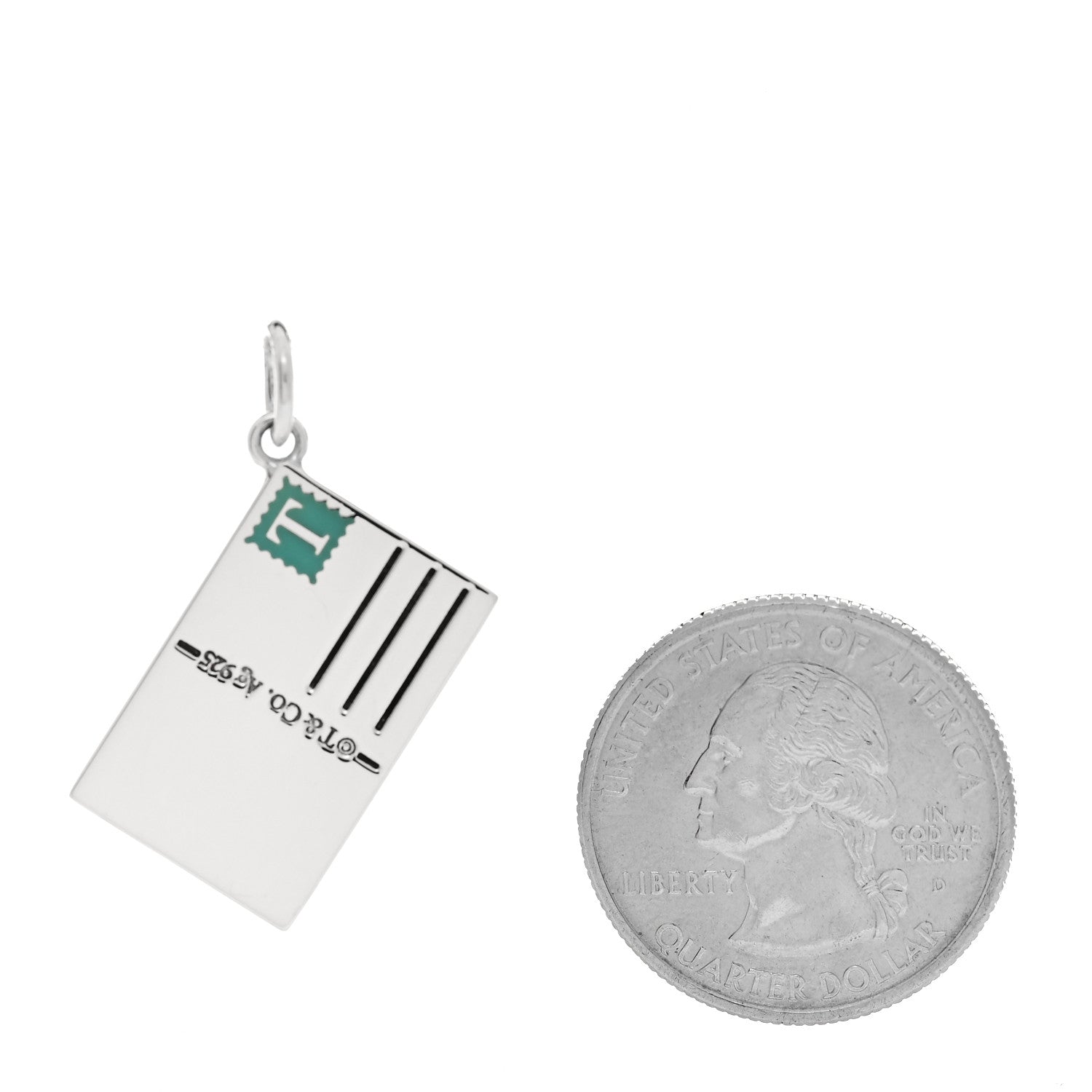 Tiffany Sterling Silver Enamel Australia Postcard Charm Blue 2 of 4