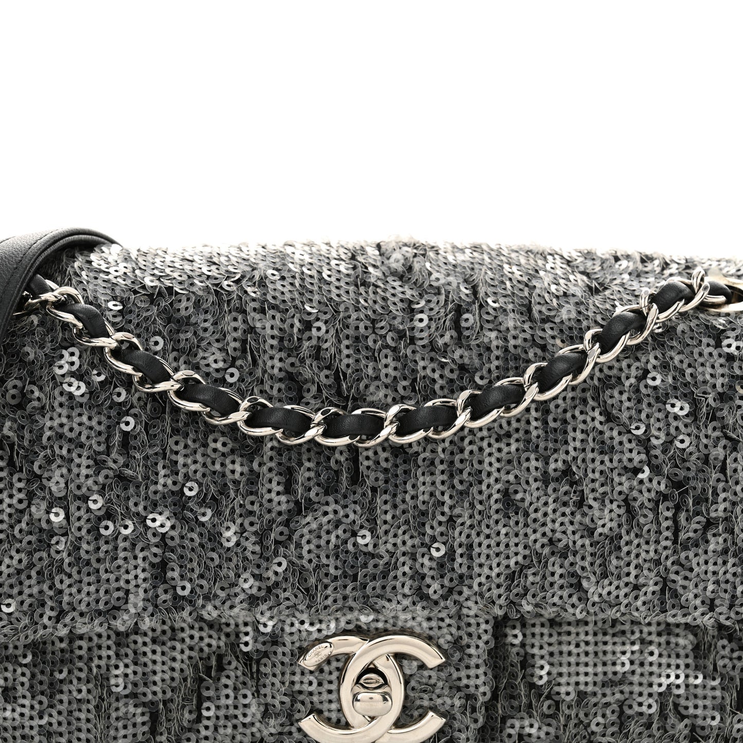 Sequin Small Single Flap Silver