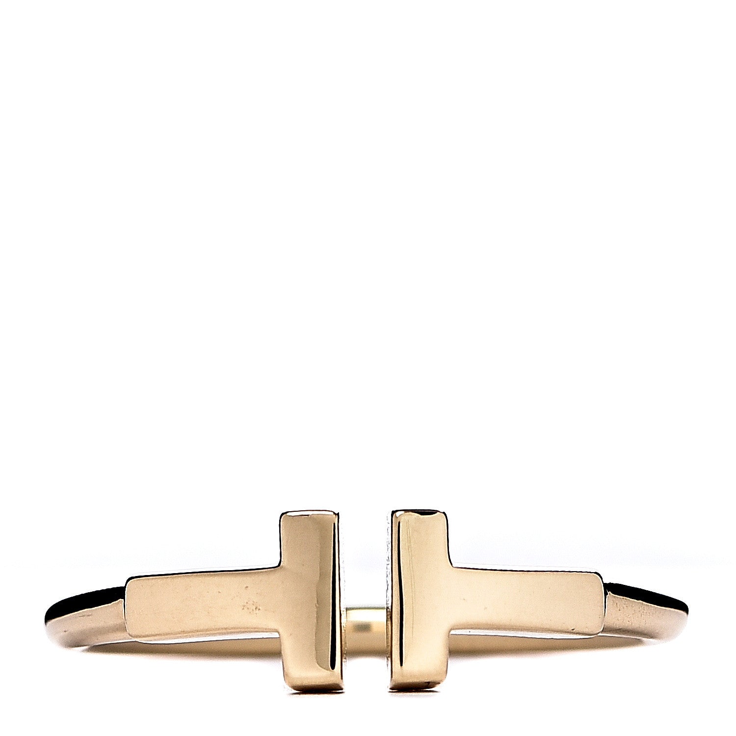 Tiffany 18K Yellow Gold T Wire Ring 54 6.75 1 of 5