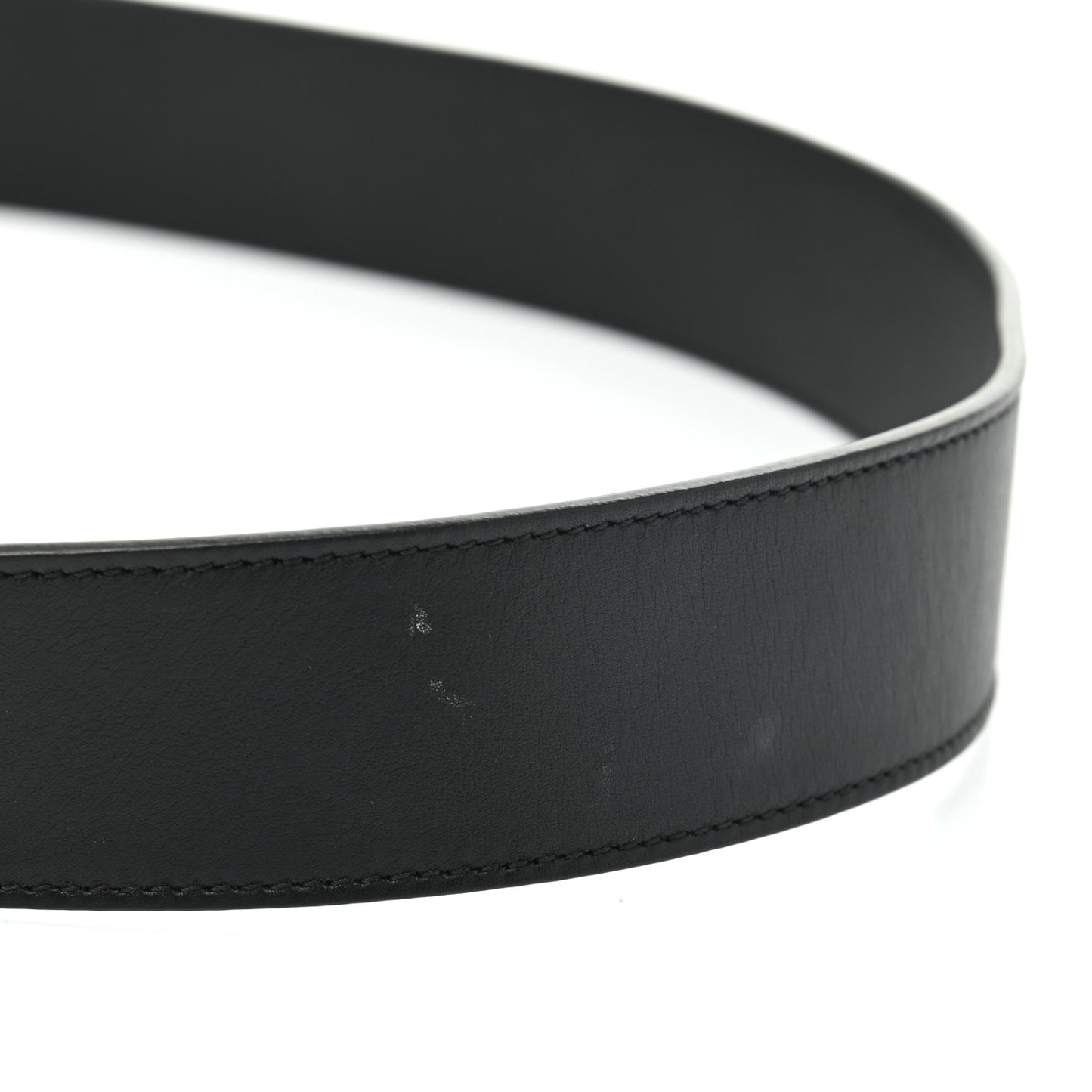 Moon Calfskin Pearl Double G 40mm Belt 95 38 Black Cream