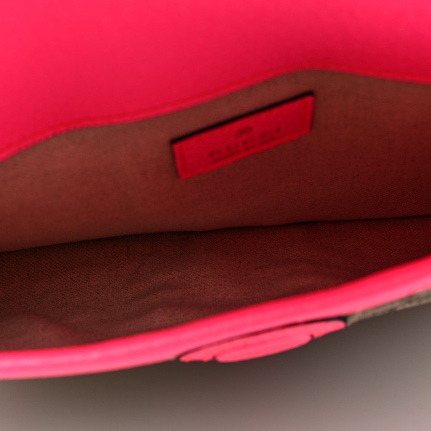 GG Supreme Monogram Web Small Ophidia Belt Bag 100/40 Beige Ebony Fluorescent Fuchsia