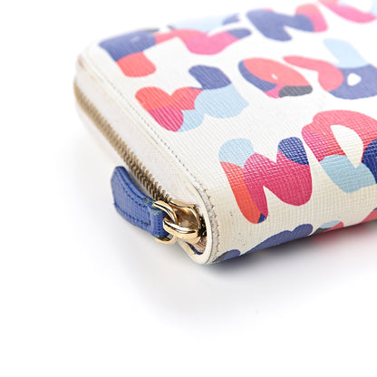 Fendi Vitello Elite Fendi Roma Simply Zip Around Wallet White Multicolor 10 of 11