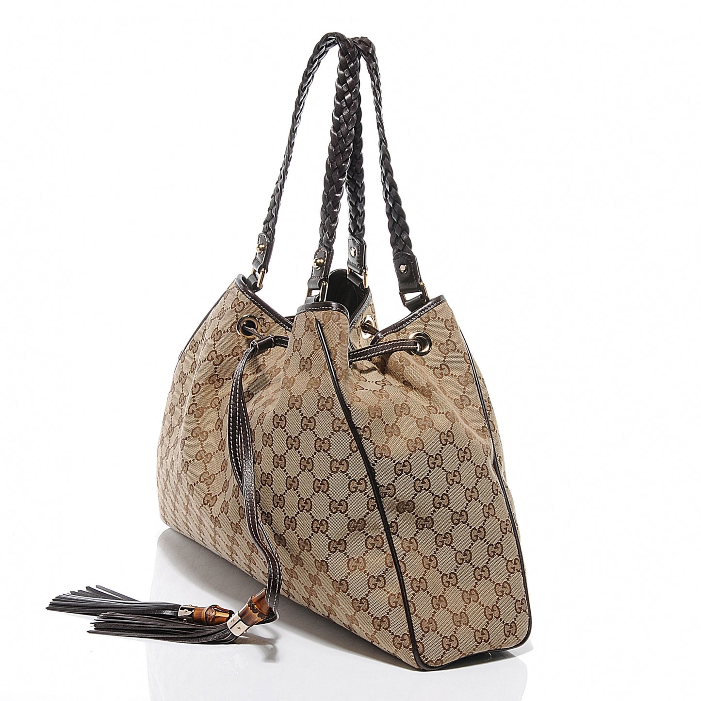 Monogram Peggy Braided Tote Ebony