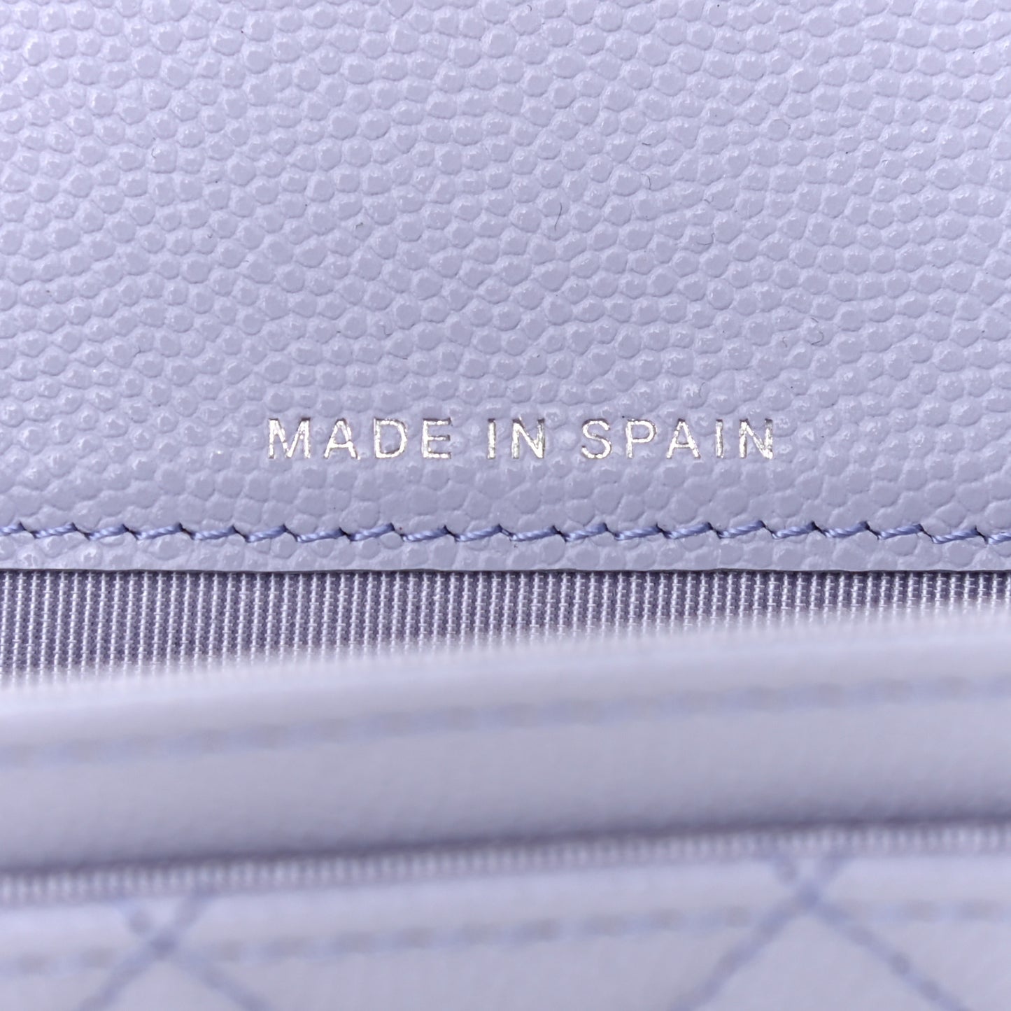 Caviar Quilted Flap Card Holder Wallet Light Purple