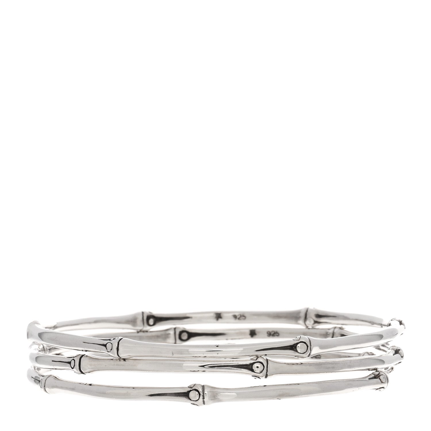 John Hardy Sterling Silver Bamboo Bangle Bracelet Set of 3 1 of 3