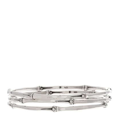 John Hardy Sterling Silver Bamboo Bangle Bracelet Set of 3 1 of 3