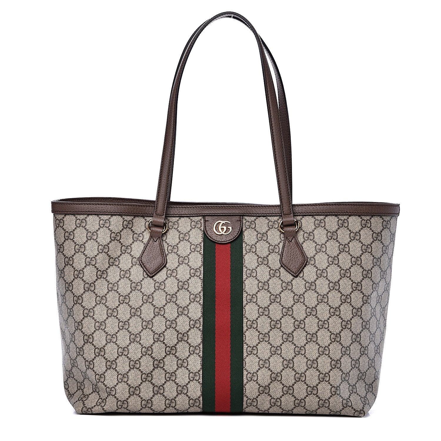Gucci GG Supreme Monogram Medium Ophidia Shopping Tote Brown 1 of 10