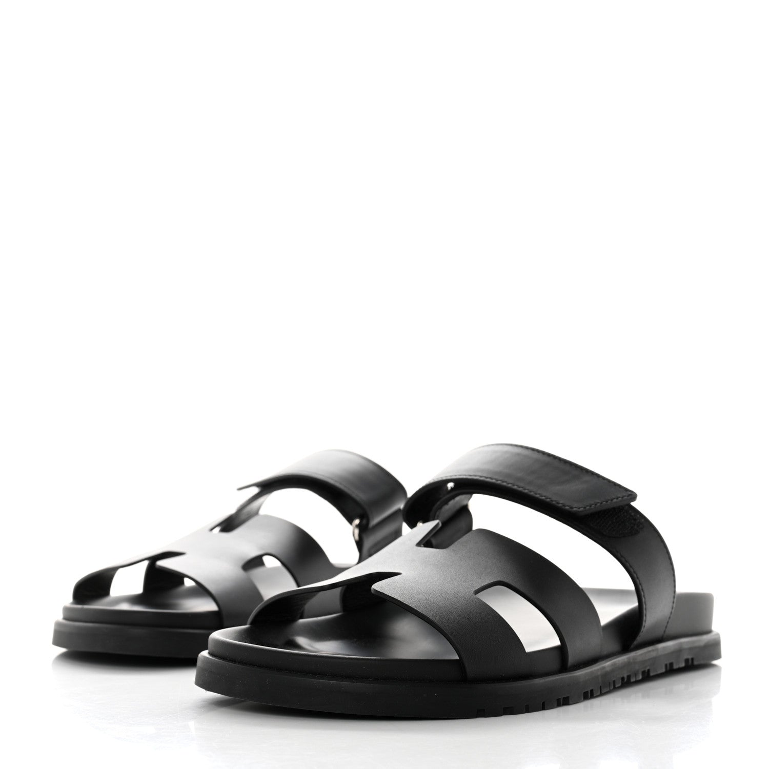 Hermes Calfskin Womens Chypre Sandals 39 Black 3 of 8