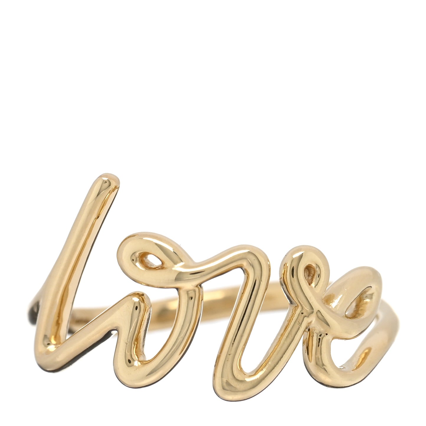 18K Yellow Gold Paloma's Graffiti Love Ring 50 5.25