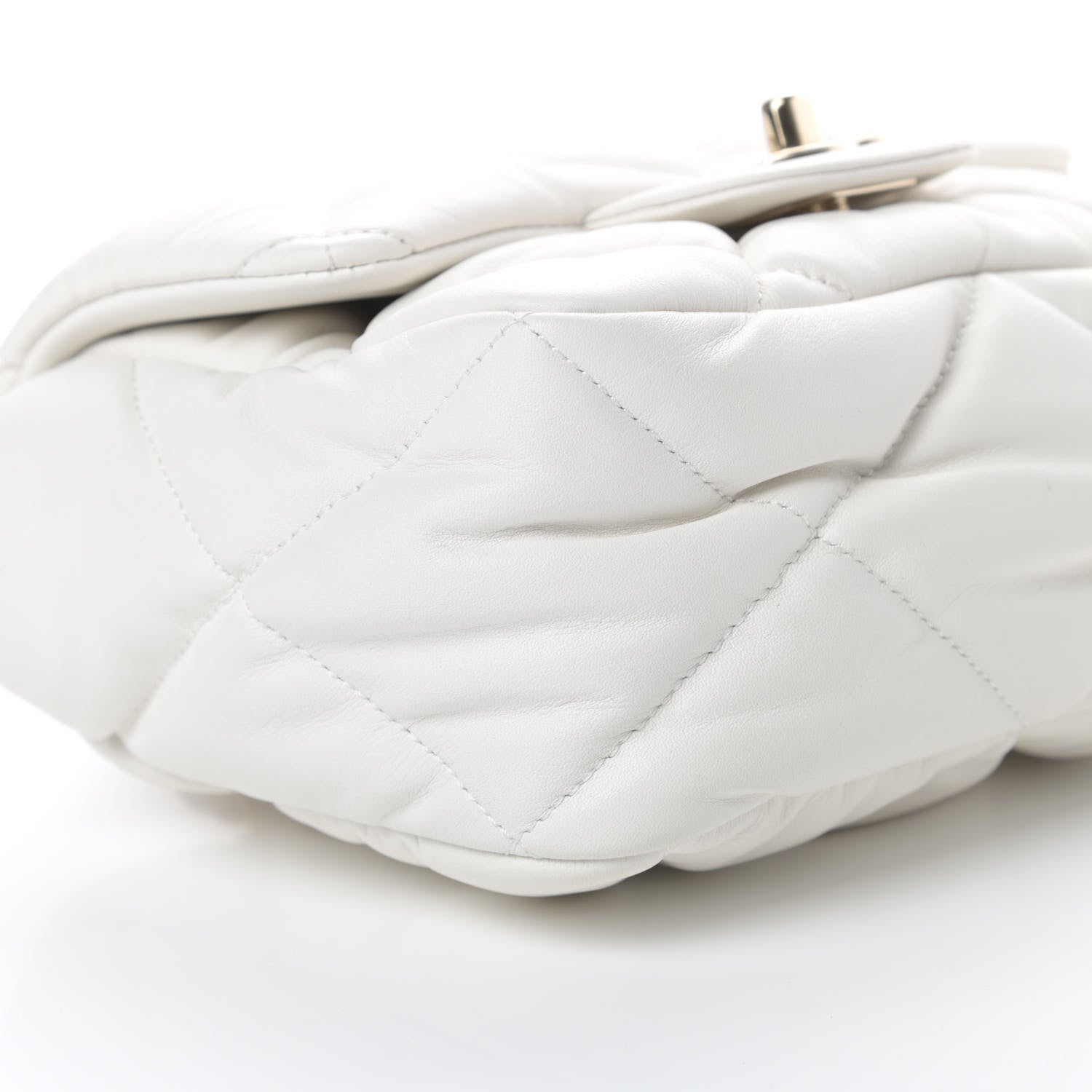 Chanel Calfskin Quilted Mini Square Bubbly Flap White 9 of 13