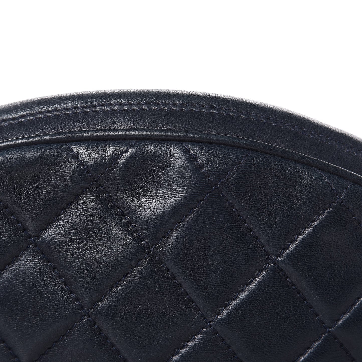 Lambskin Quilted Tassel Camera Case Navy
