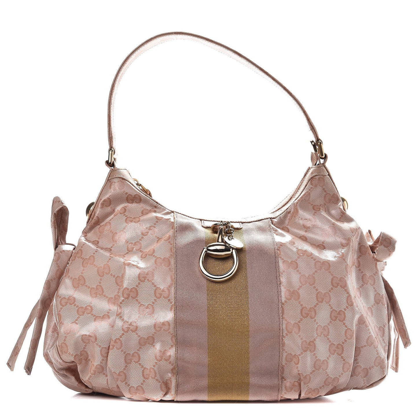 Crystal Monogram Web Hobo Blush