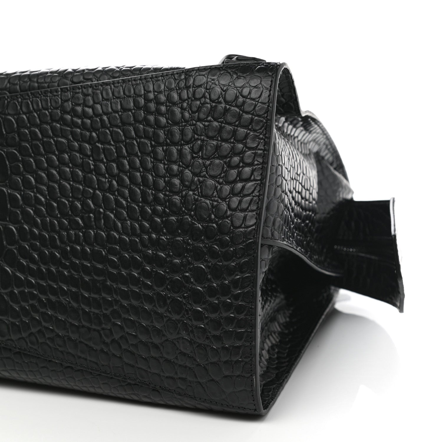 Balenciaga Semi Matte Calfskin Crocodile Embossed Neo Classic Black Hardware Large City Black 8 of 9