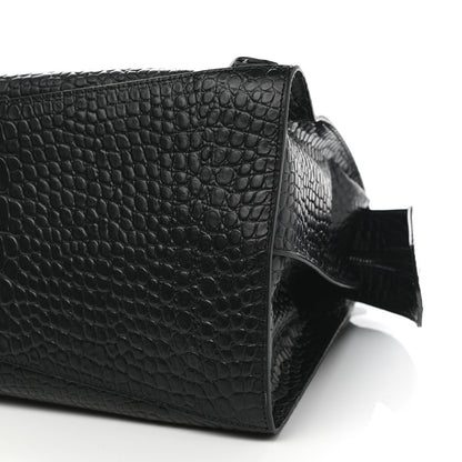 Balenciaga Semi Matte Calfskin Crocodile Embossed Neo Classic Black Hardware Large City Black 8 of 9