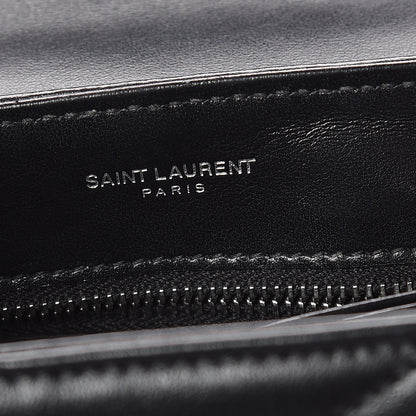 Saint Laurent Calfskin Y Quilted Monogram Toy Loulou Crossbody Bag Black 9 of 12