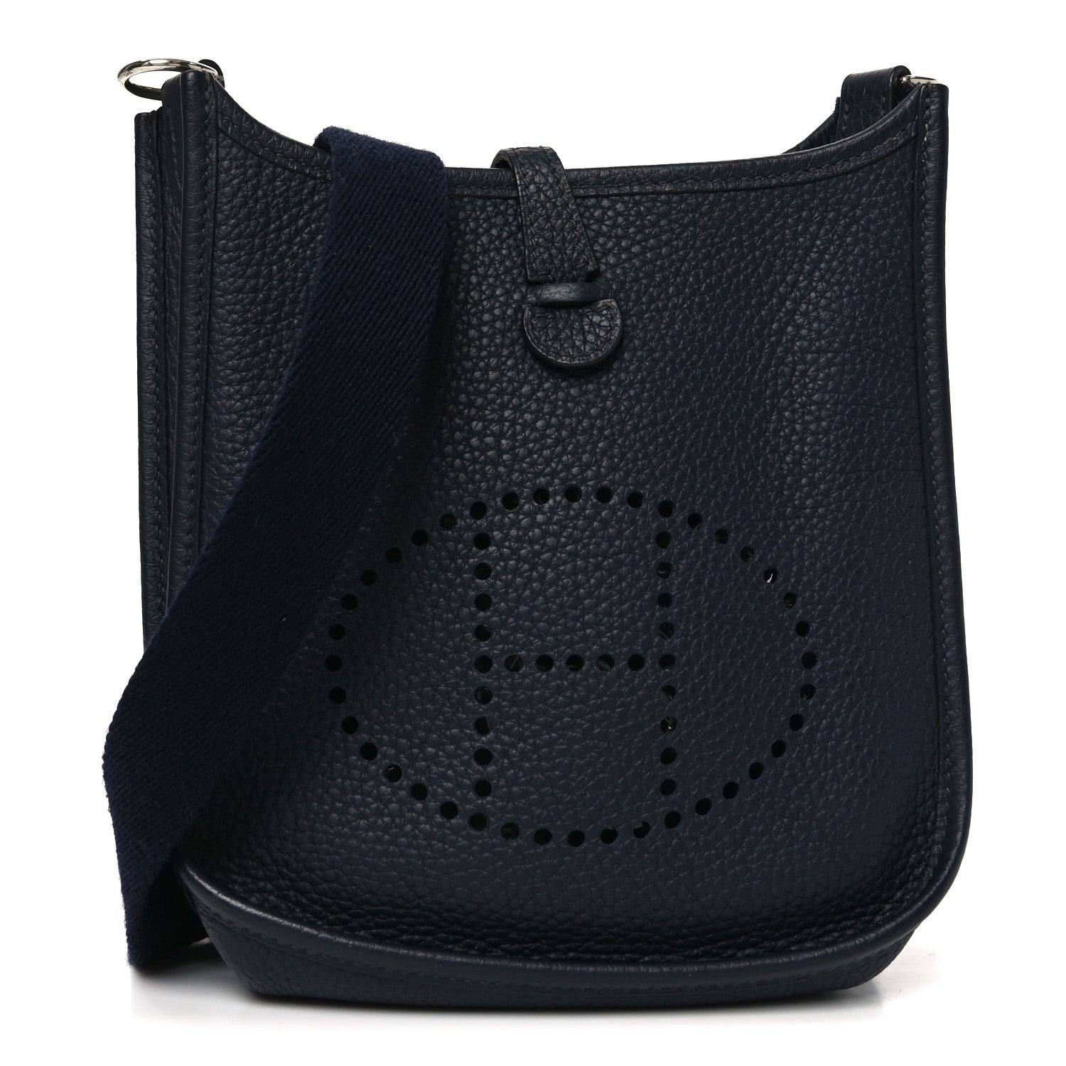 Hermes Taurillon Clemence Evelyne TPM  Bleu Nuit Bleu Indigo 1 of 10