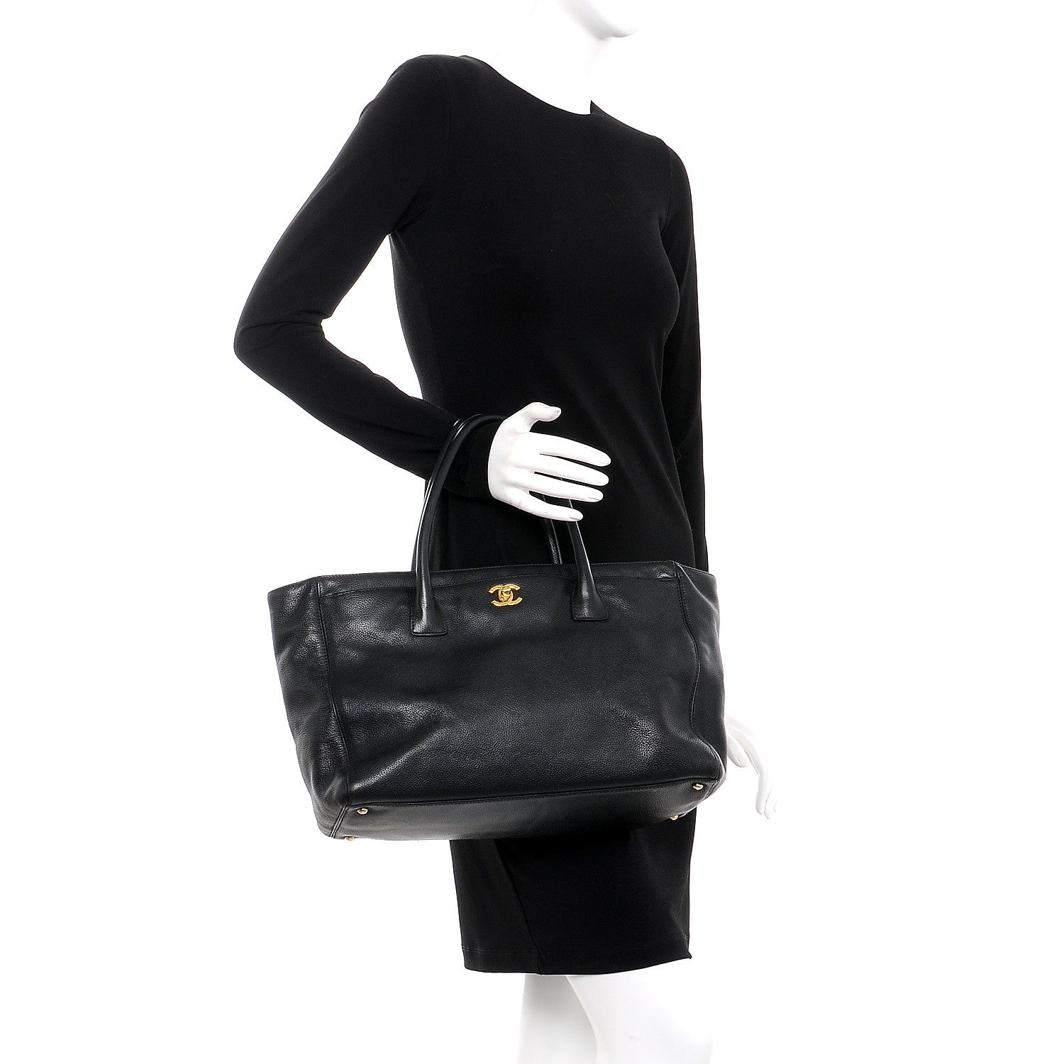 Chanel Calfskin Cerf Executive Shopper Tote Black 2 of 8