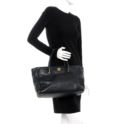 Chanel Calfskin Cerf Executive Shopper Tote Black 2 of 8