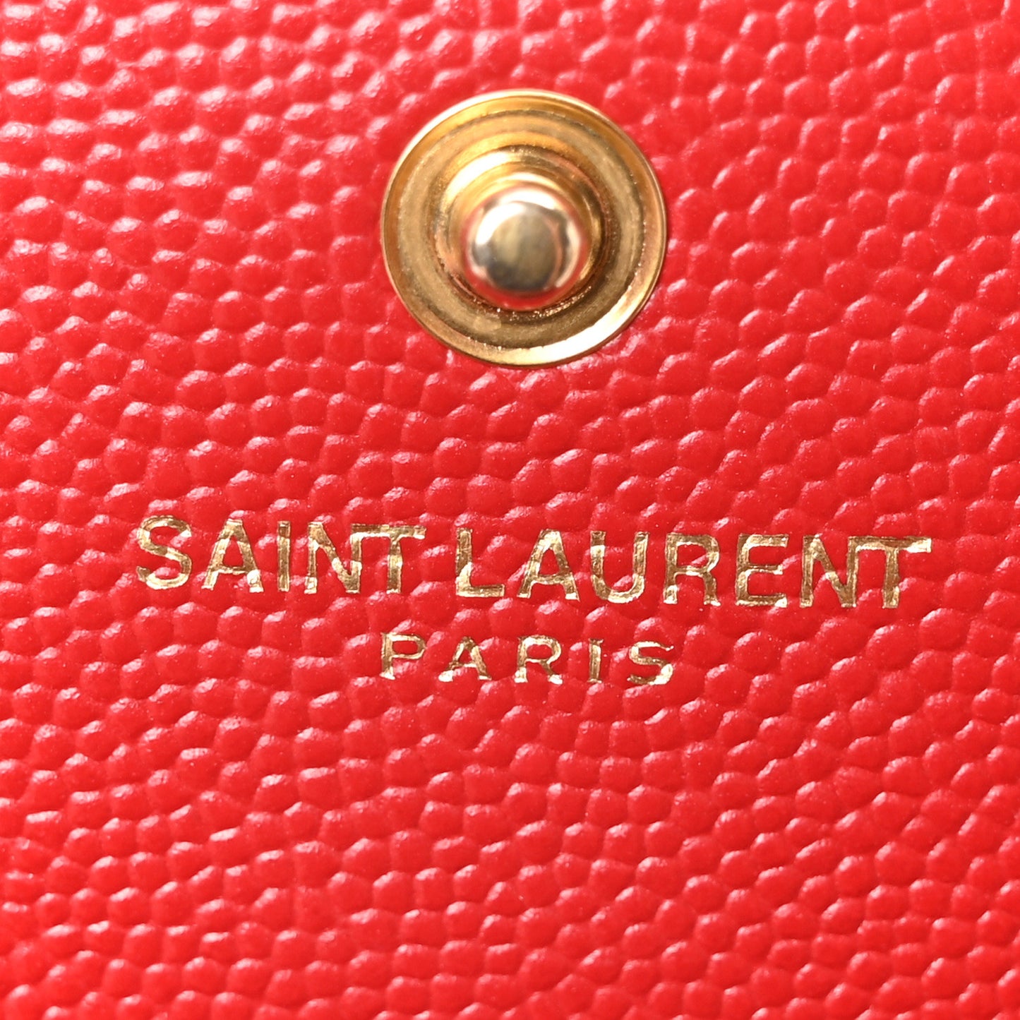 Grain De Poudre Matelasse Chevron Monogram Chain Wallet Red