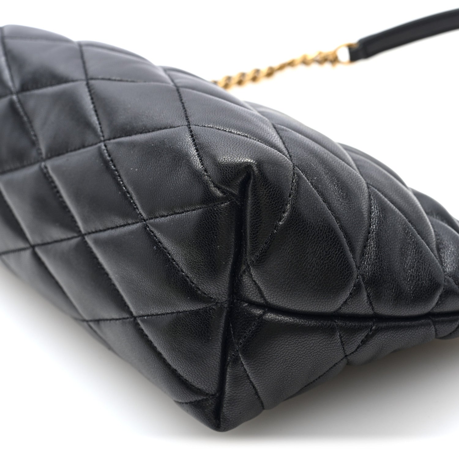 Saint Laurent LAURENT Lambskin Quilted Gaby Zipped Shoulder Bag Black 9 of 9