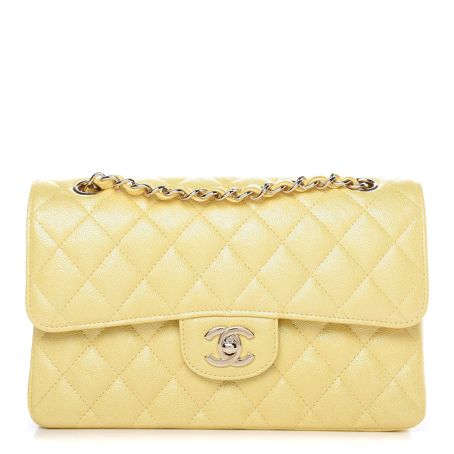 Chanel Iridescent Caviar Quilted Small Double Flap Yellow 1 of 10