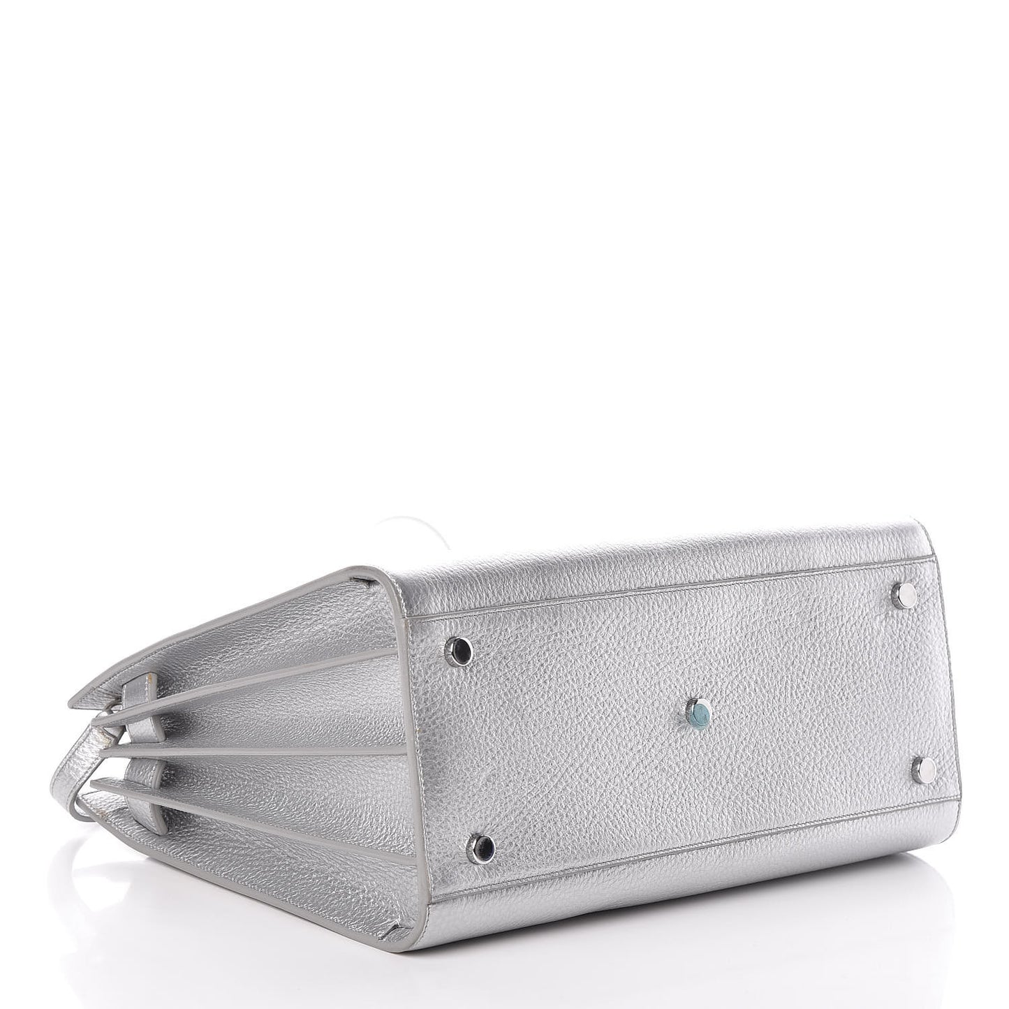 Metallic Calfskin Small Sac De Jour Silver