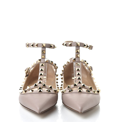 Valentino Garavani Nappa Rockstud Cage Ballerina Flats 37.5 Poudre 2 of 8