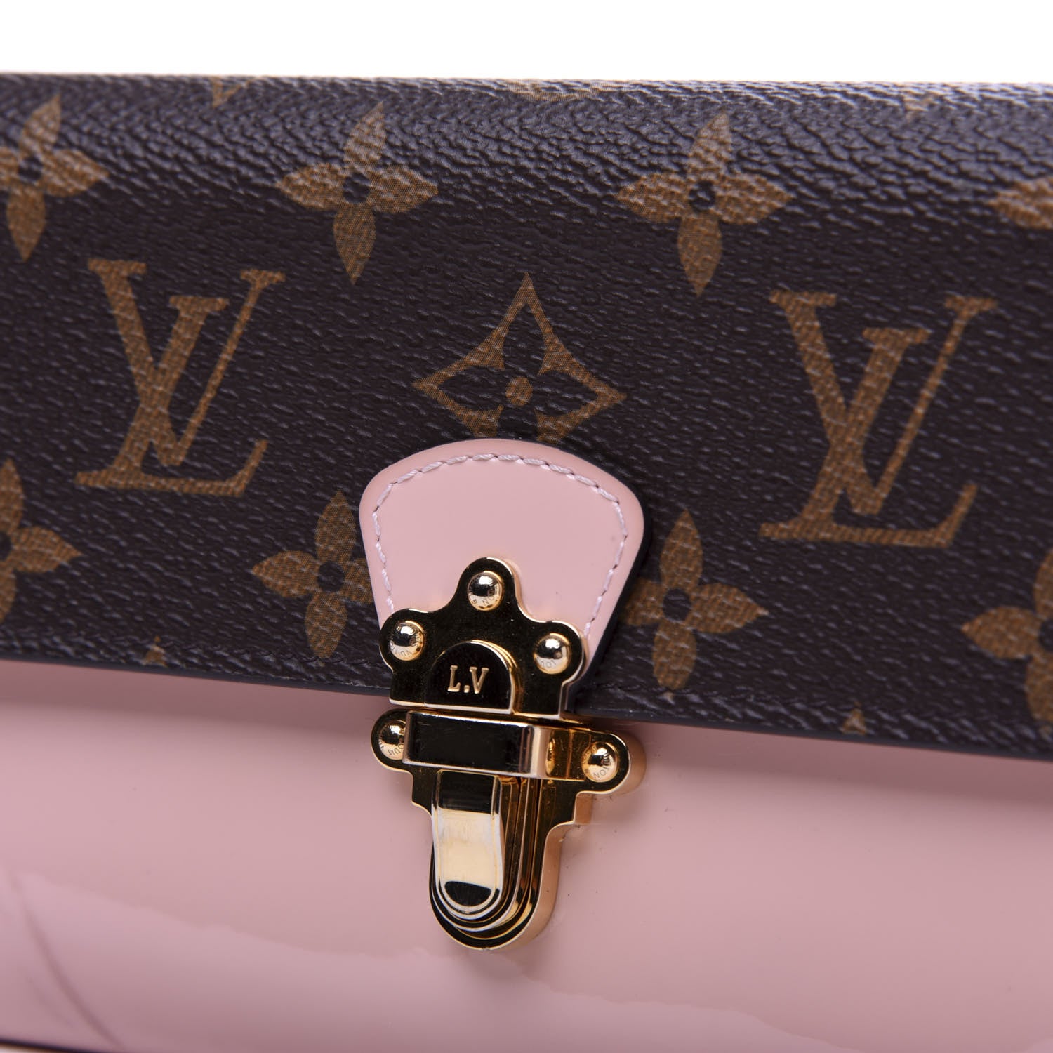 Louis Vuitton Patent Calfskin Monogram Cherrywood Wallet Rose Ballerine 8 of 9