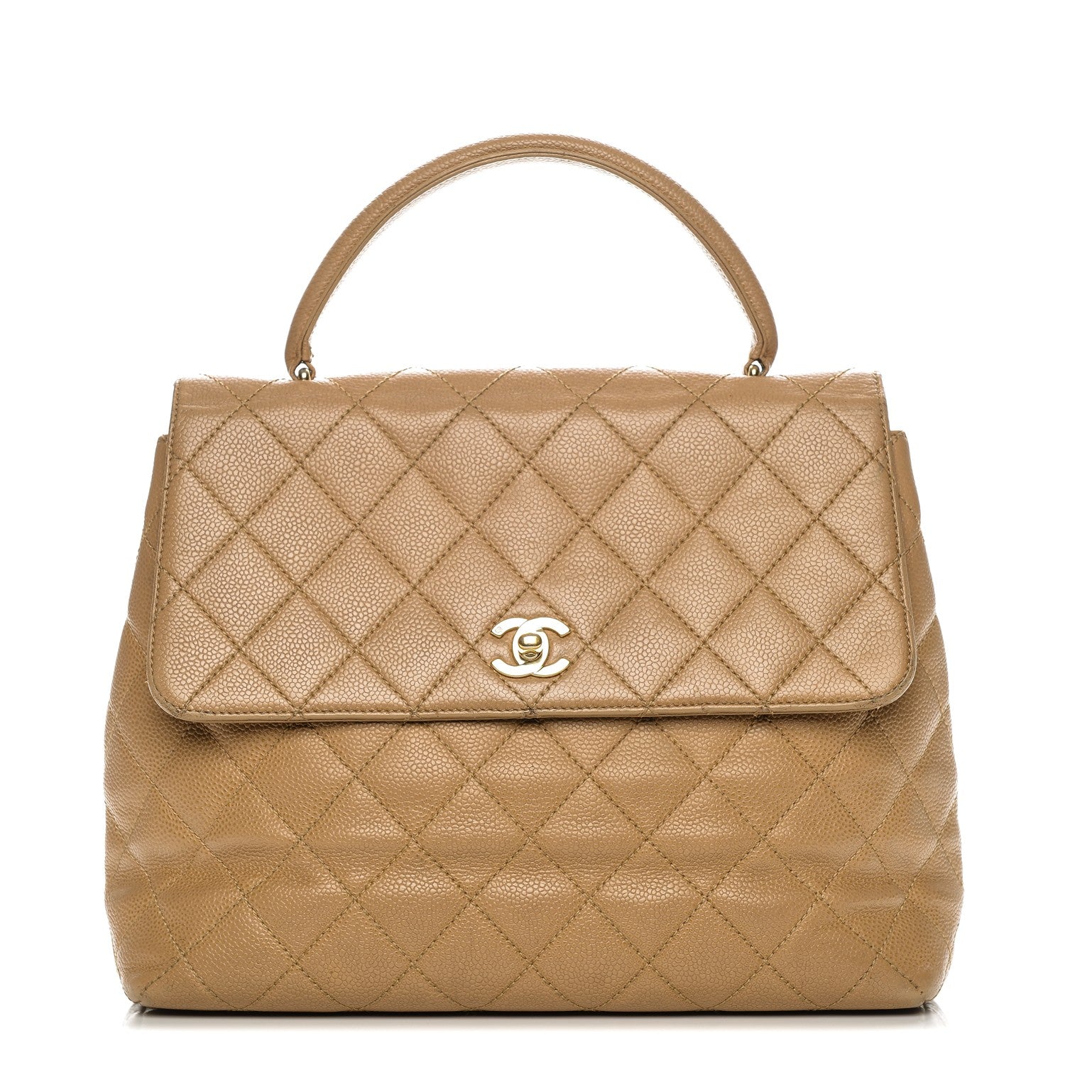 Chanel Caviar Quilted Jumbo Kelly Flap Beige 1 of 13