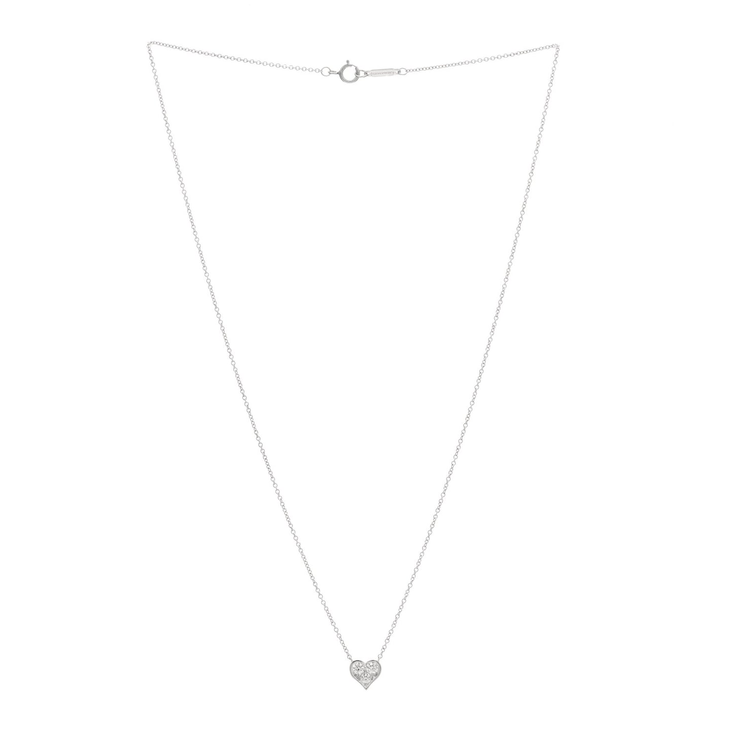 Platinum Diamond Heart Pendant Necklace
