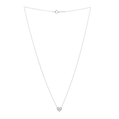 Tiffany Platinum Diamond Heart Pendant Necklace 3 of 6