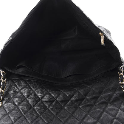Chanel Calfskin Quilted XXL Travel Flap Bag Black 4 of 9