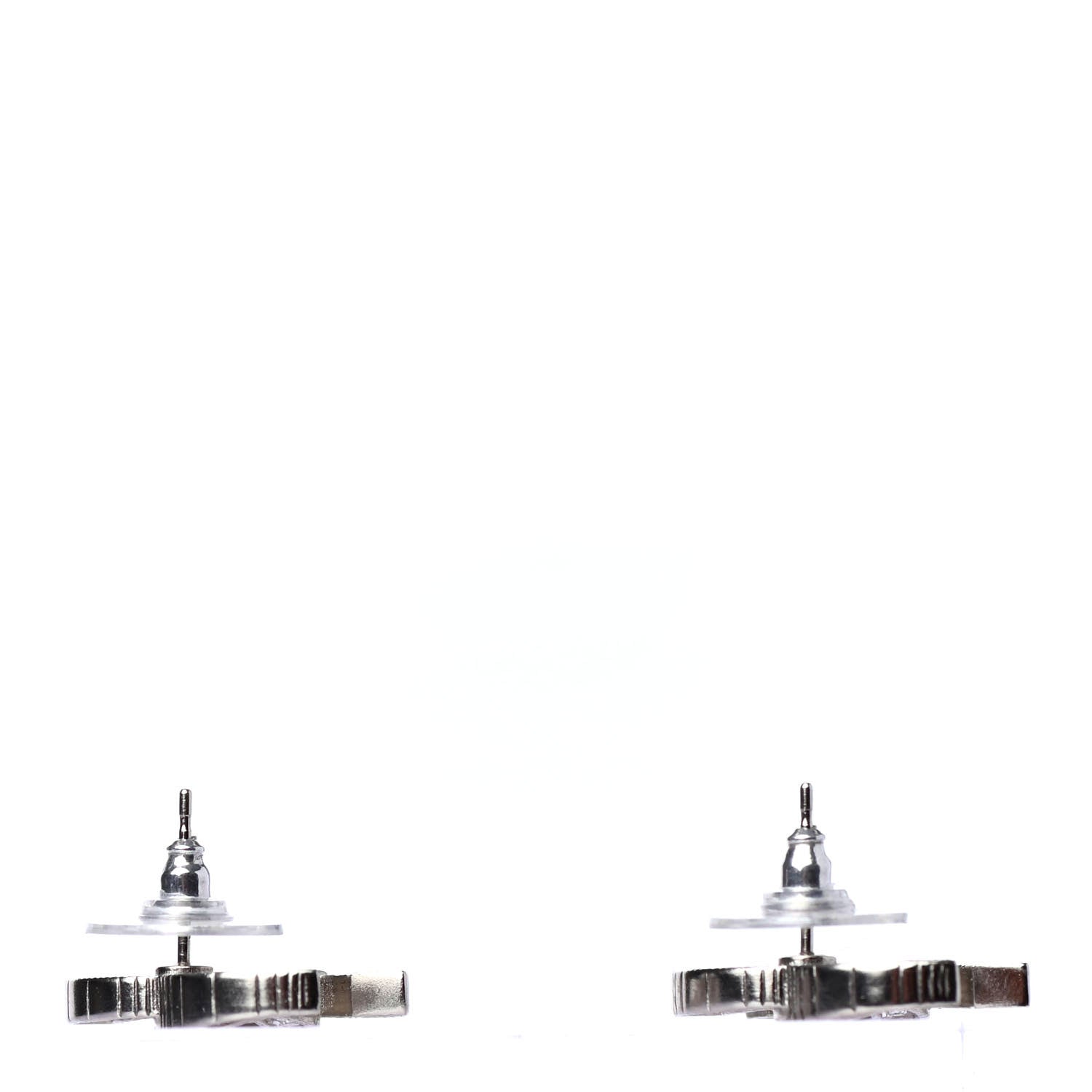Chanel Crystal CC Earrings Silver 3 of 4