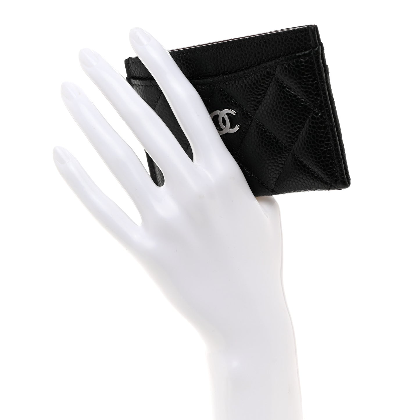 Caviar Quilted Card Holder Black