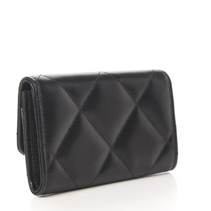 Chanel Lambskin Quilted Chanel 19 Flap Card Holder Black 2 of 9