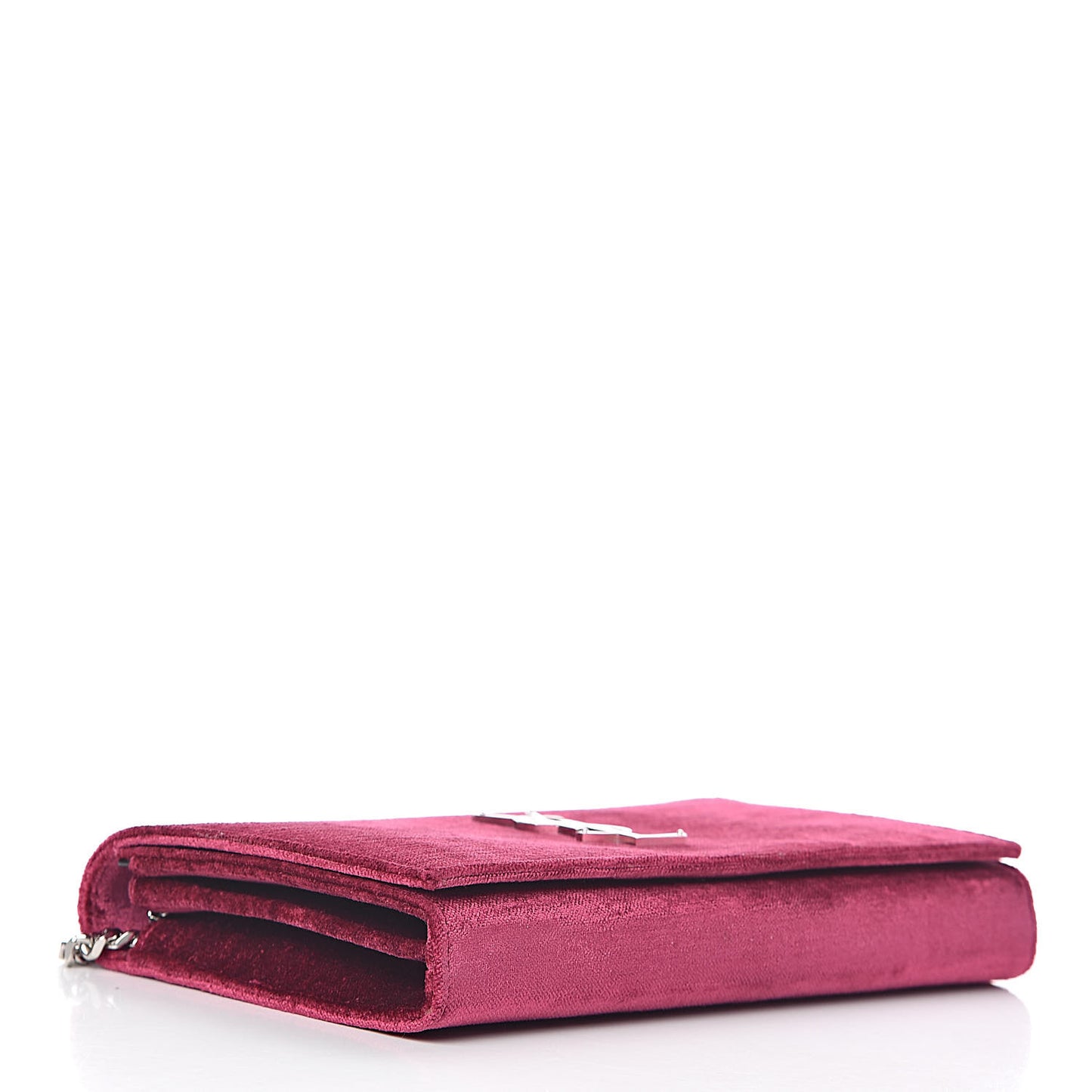 Textured Velour Monogram Chain Wallet Rose Wine