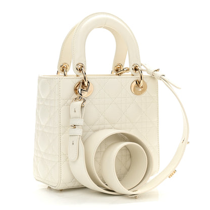 Christian Dior Lambskin Cannage Small My ABCDior Lady Dior White 3 of 11