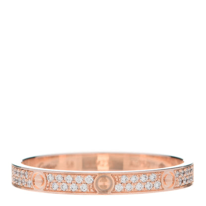 Cartier 18K Pink Gold Diamond 2.6mm LOVE Paved Band Ring 58 8.5 1 of 5
