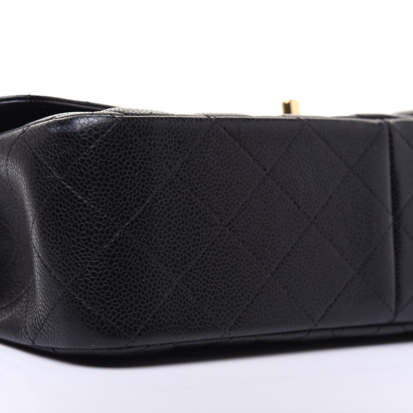 Caviar Quilted Jumbo Double Flap Black