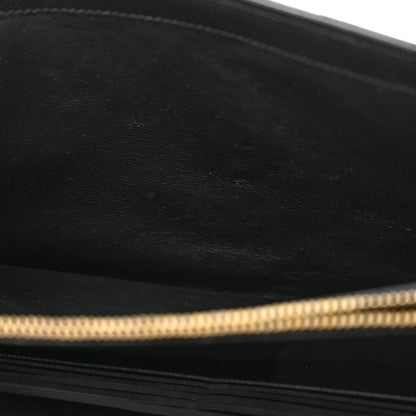 Saint Laurent Grain De Poudre Matelasse Chevron Monogram Chain Wallet Black 11 of 13