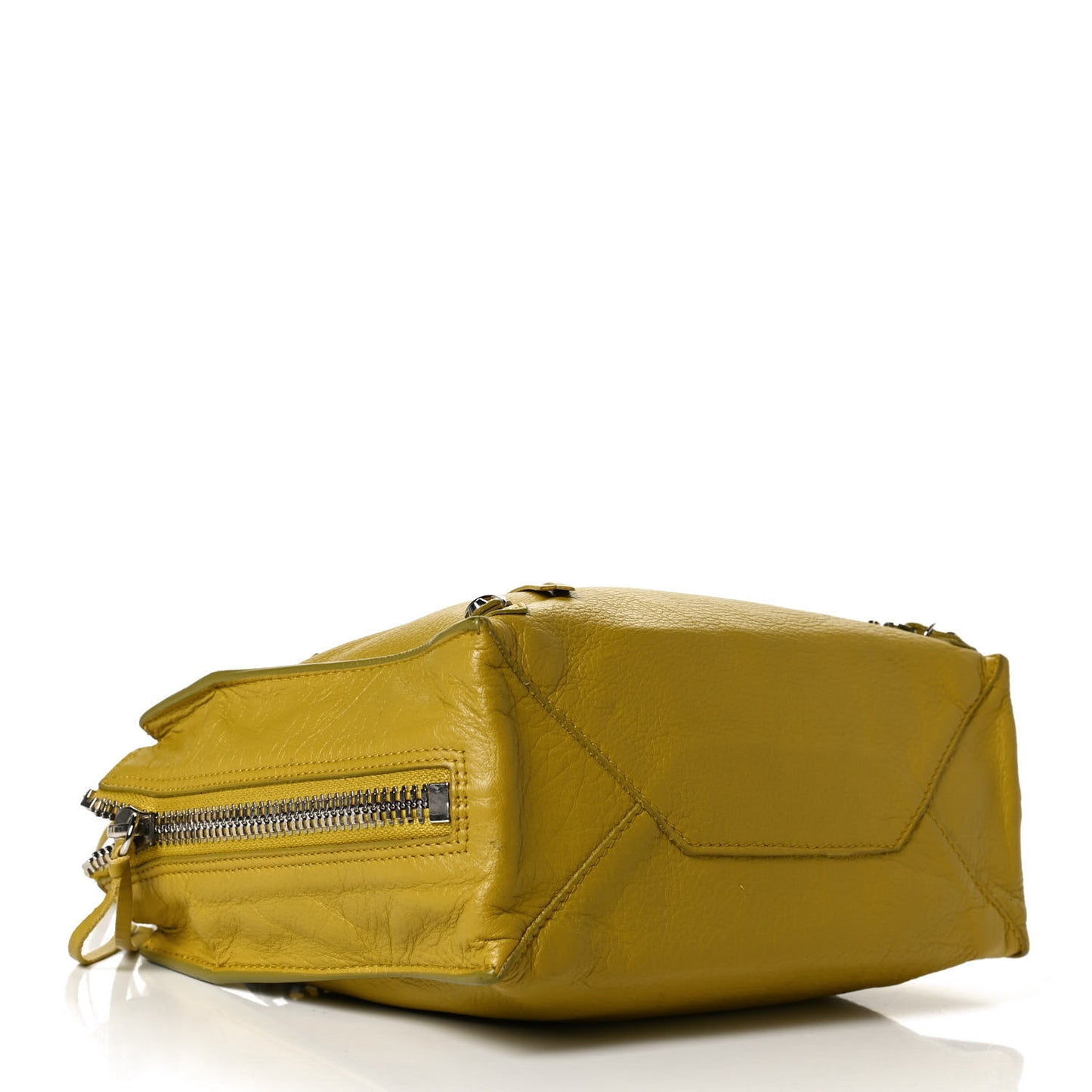 Veau Papier A4 Zip Around Tote Jaune Epi