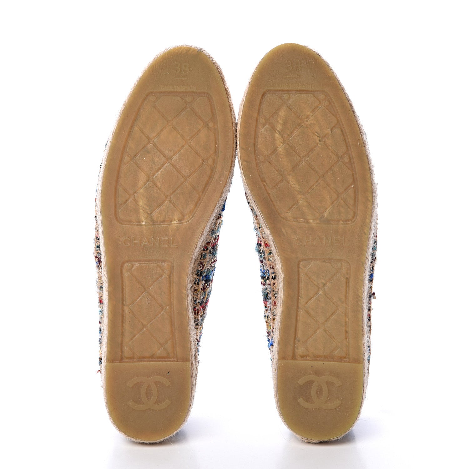 Chanel Tweed Grosgrain CC Espadrilles 38 Multicolor 5 of 10