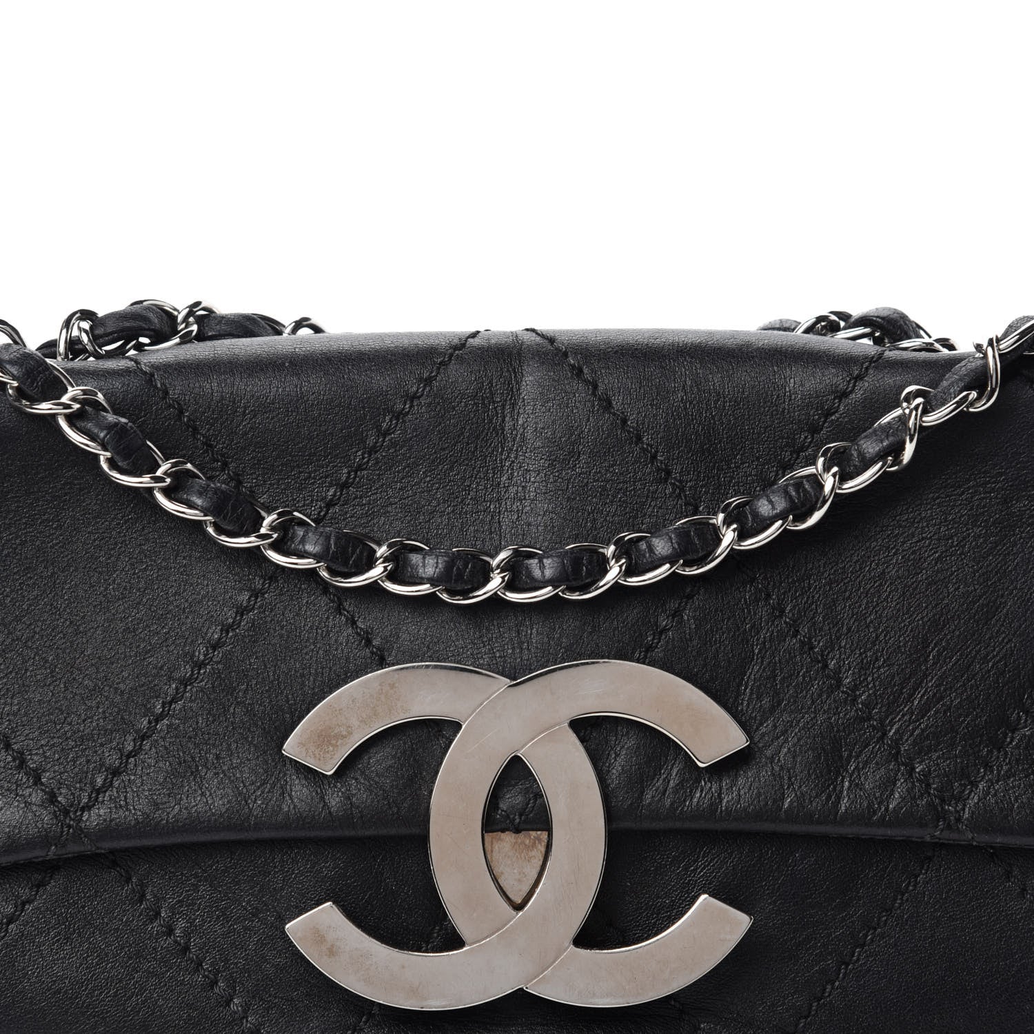 Chanel Lambskin Diamond Stitched CC East West Flap Black 12 of 12