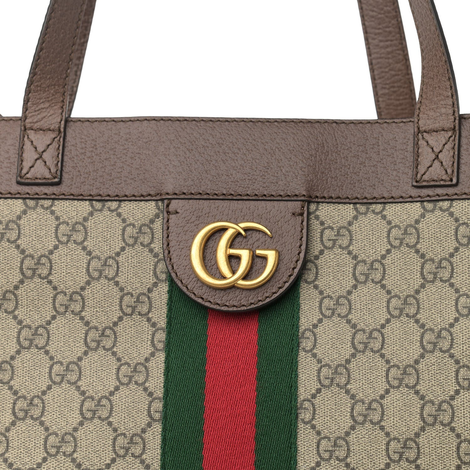 Gucci GG Supreme Monogram Web Ophidia Tote Brown 9 of 11
