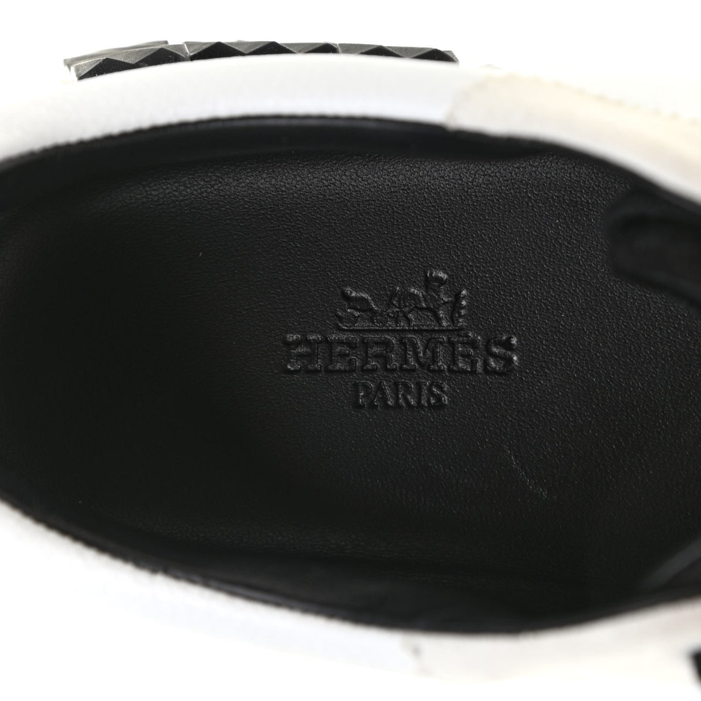 Goatskin Suede Goatskin Bouncing Sneakers 37 White Black
