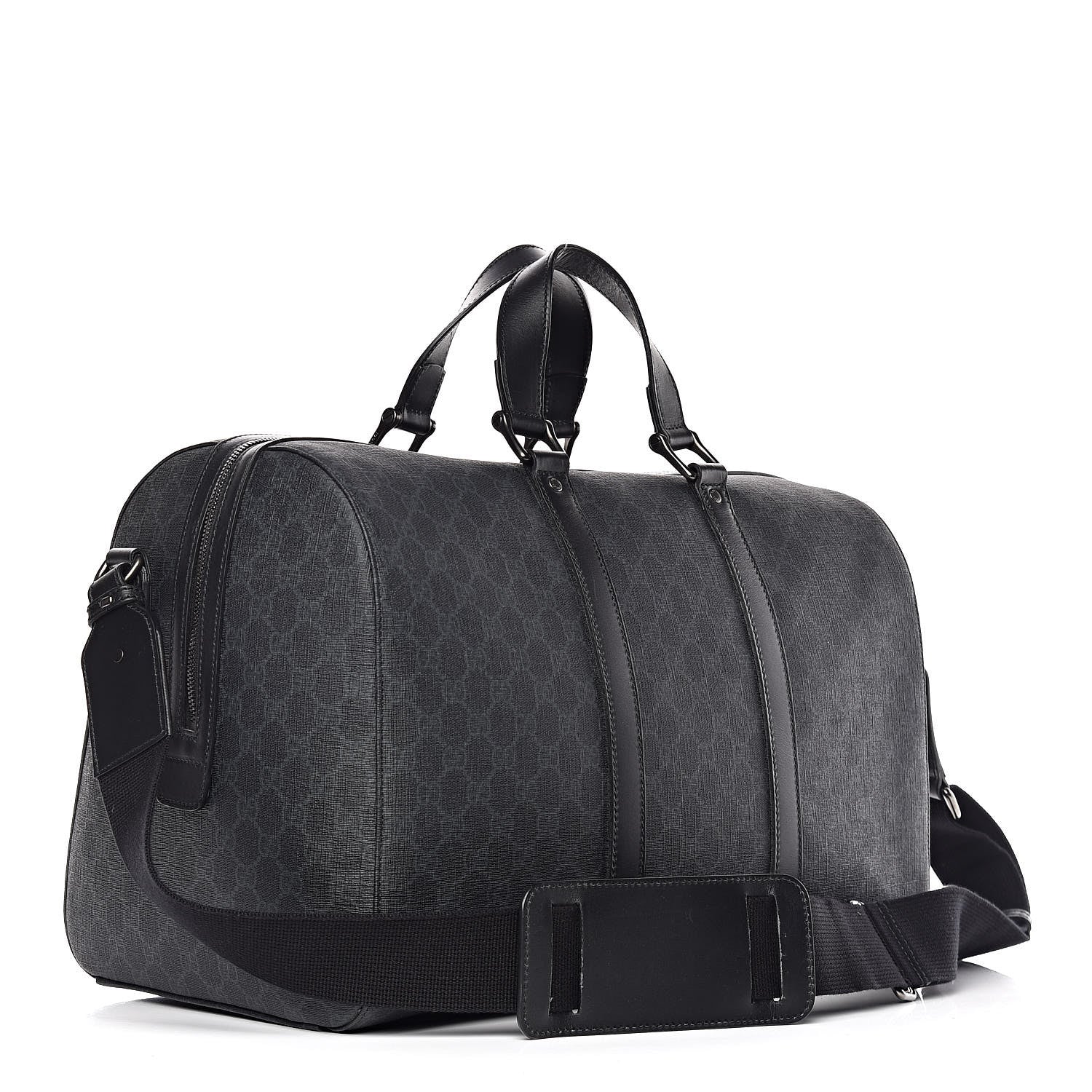 Gucci GG Supreme Monogram Medium Carry-On Duffle Bag Black Grey 3 of 11