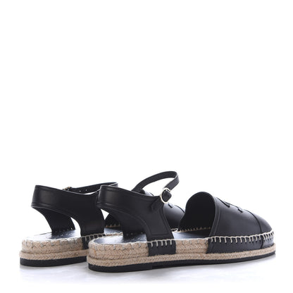 Chanel Lambskin CC Ankle Strap Espadrilles 40 Black 4 of 9